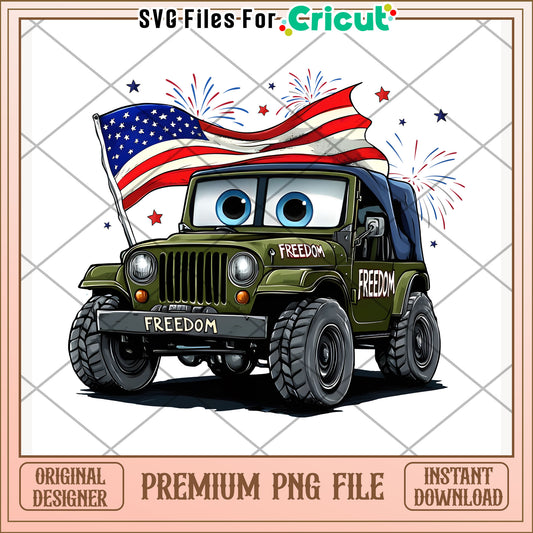 Freedom car png, independence day png, freedom america png