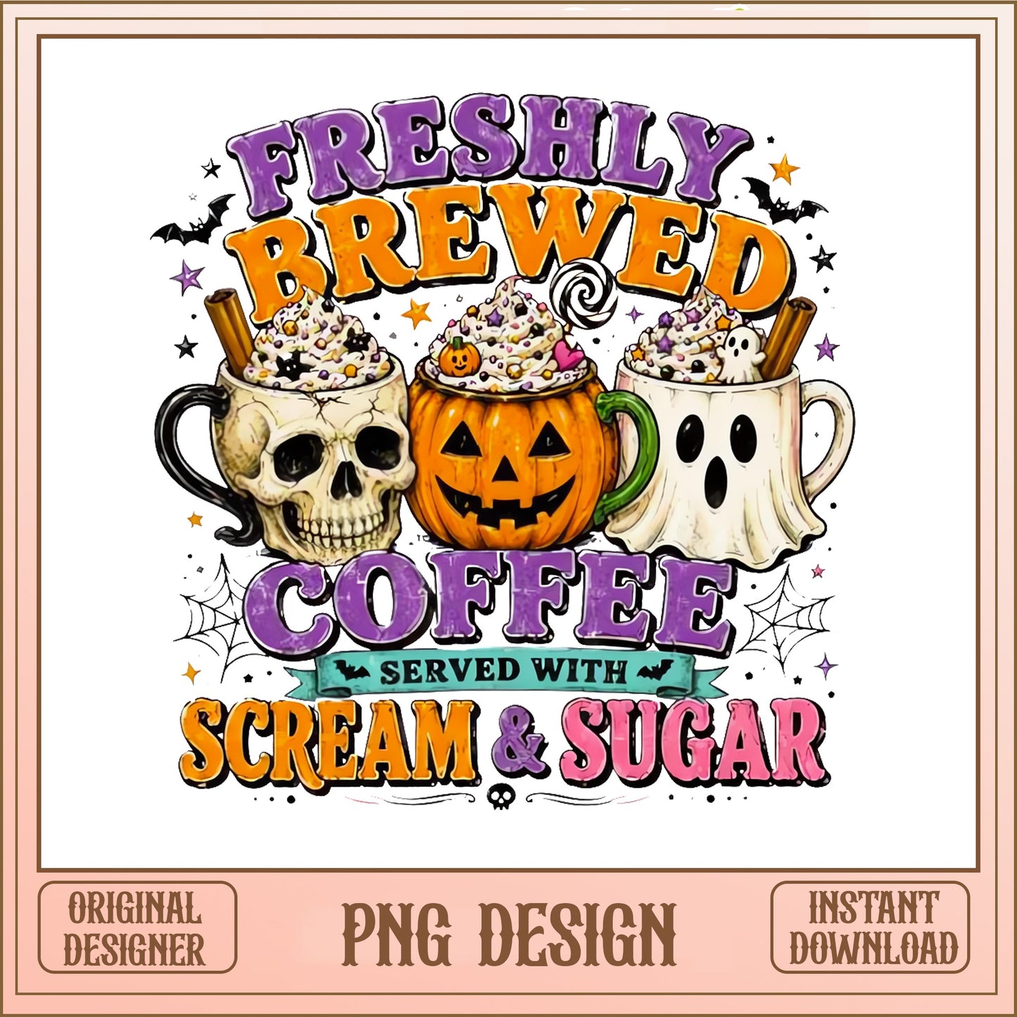 Freshly Brewed Coffee Halloween PNG, Spooky Coffee PNG, Halloween PNG