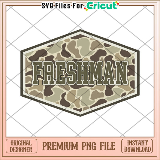 Freshman camouflage png, cute design png, back to school time​ png