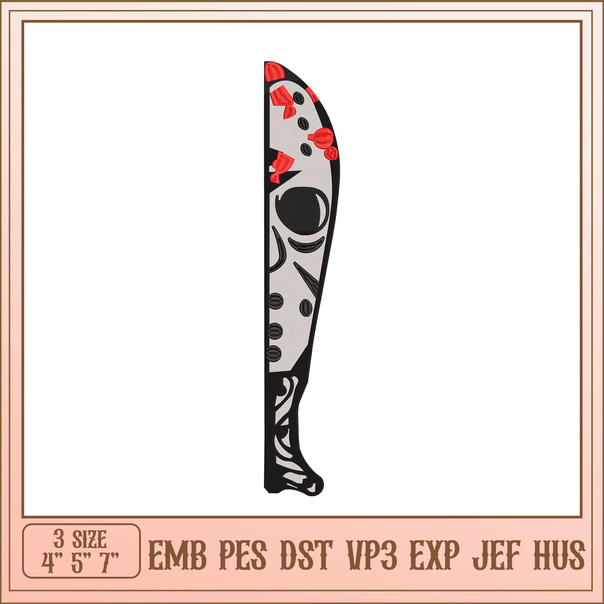 Friday 13th Machete Embroidery Design