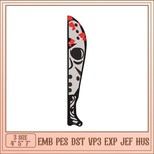 Friday 13th Machete Embroidery Design