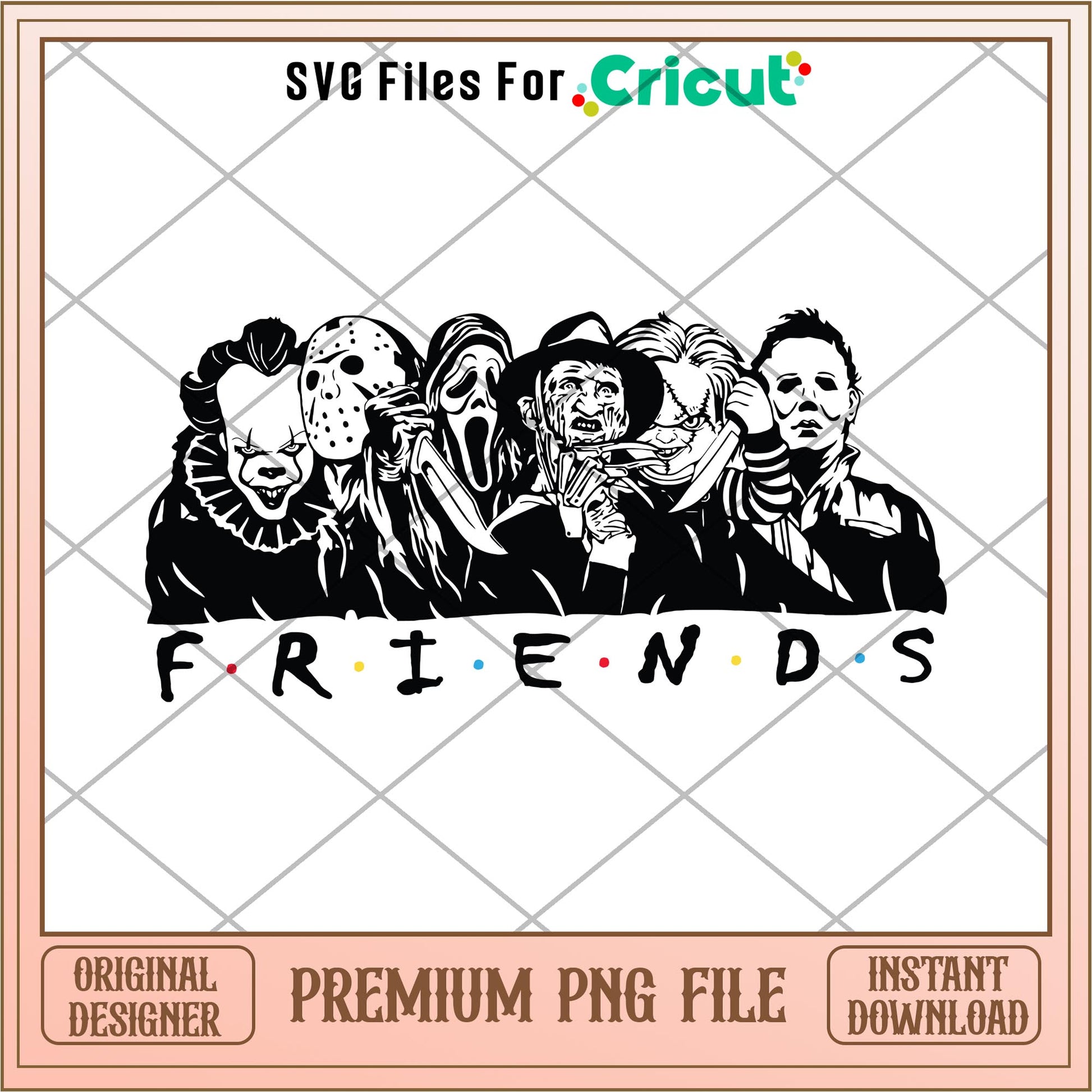 Friends Horror Movie Halloween png, Horror characters png, digital download