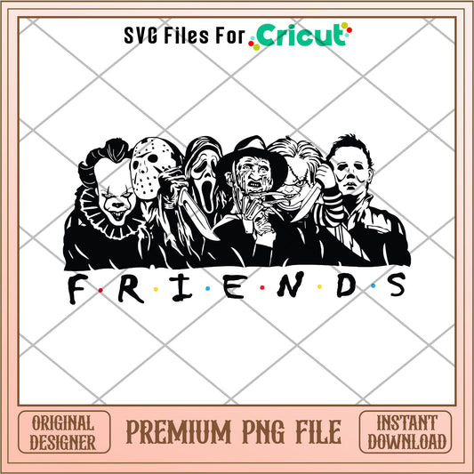 Friends Horror Movie Halloween png, Horror characters png, digital download