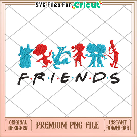 Friends PNG Embroidery Design Instant Download