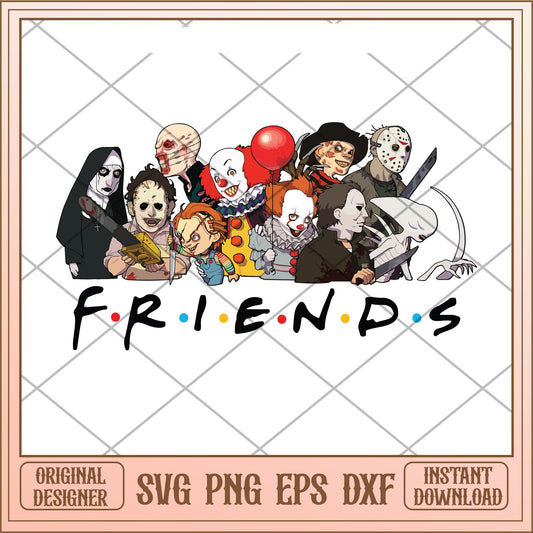 Friends Horror Movie Creepy Halloween svg, Horror Movie characters svg, digital download