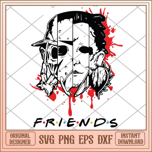 Friends horror movies halloween svg, Horror characters svg, digital download