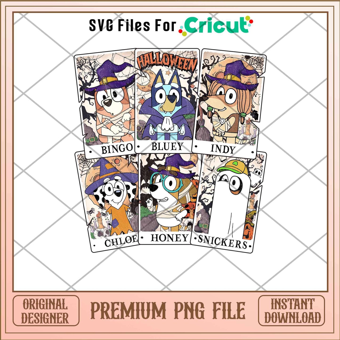 Friends bluey halloween Cartoon Characters png, Bluey characters png, Digital Download