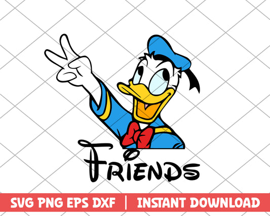 Friends donald ducka disney svg