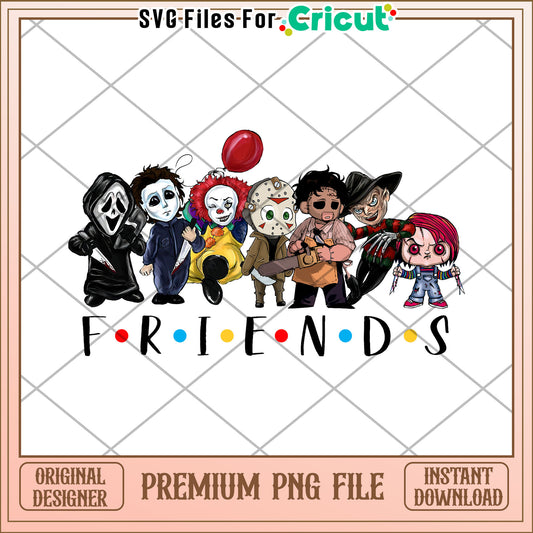 Friends illustration png, happy halloween​ png, spooky quotes png