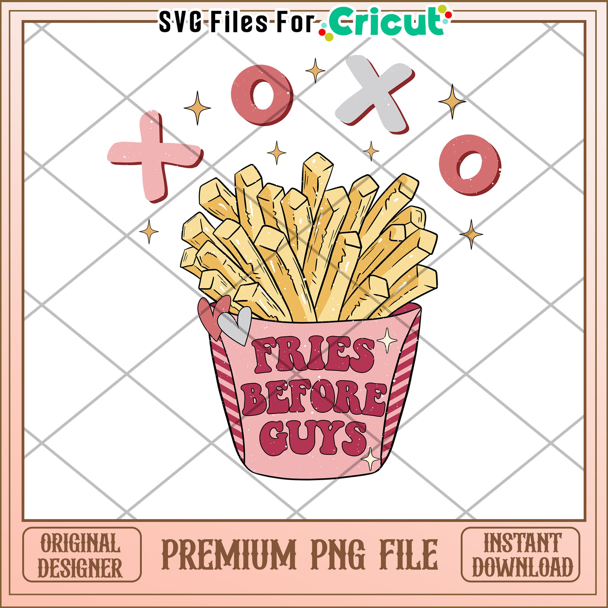 Fries Before Guys Fun PNG Graphic for Instant Download