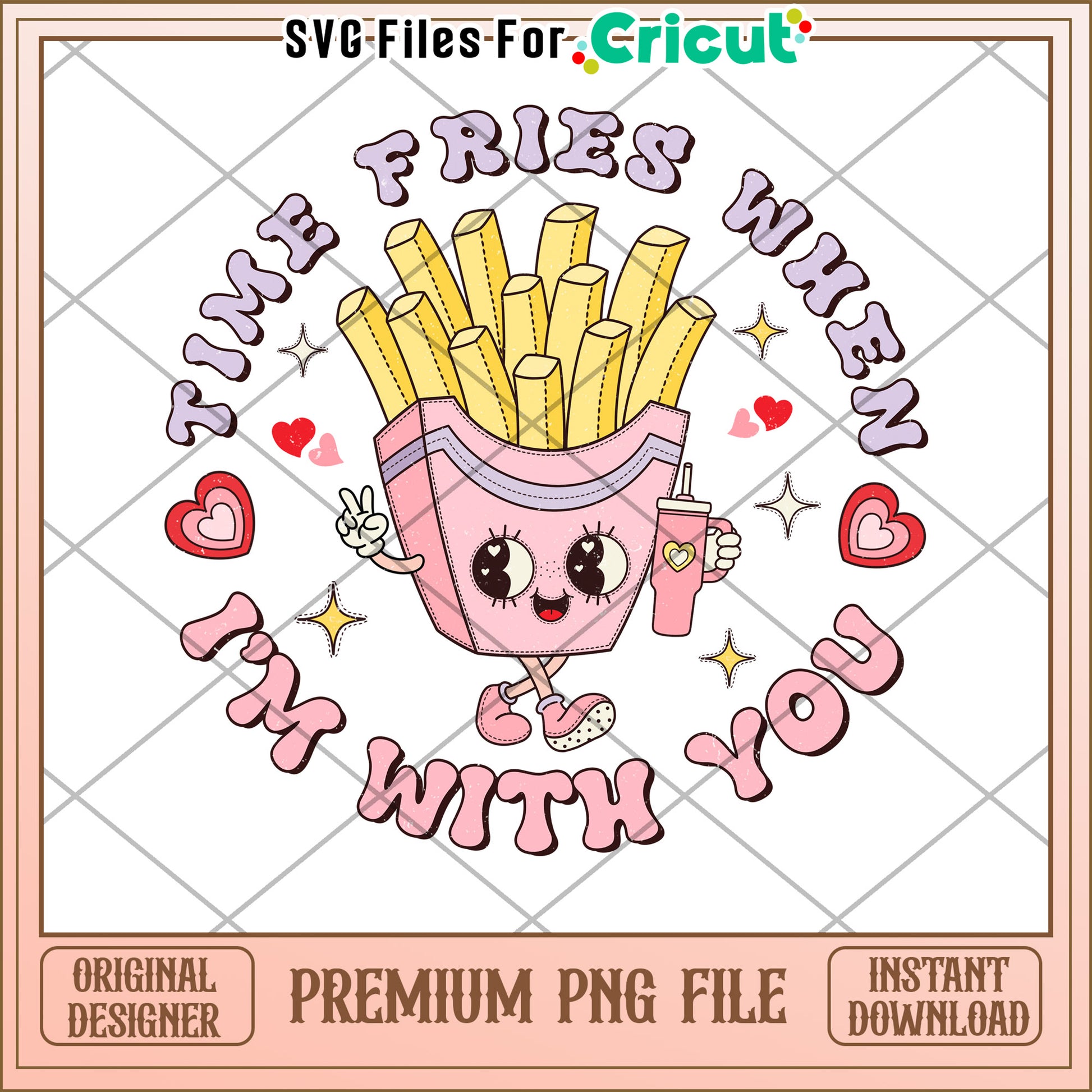 Fries Time With You PNG Design