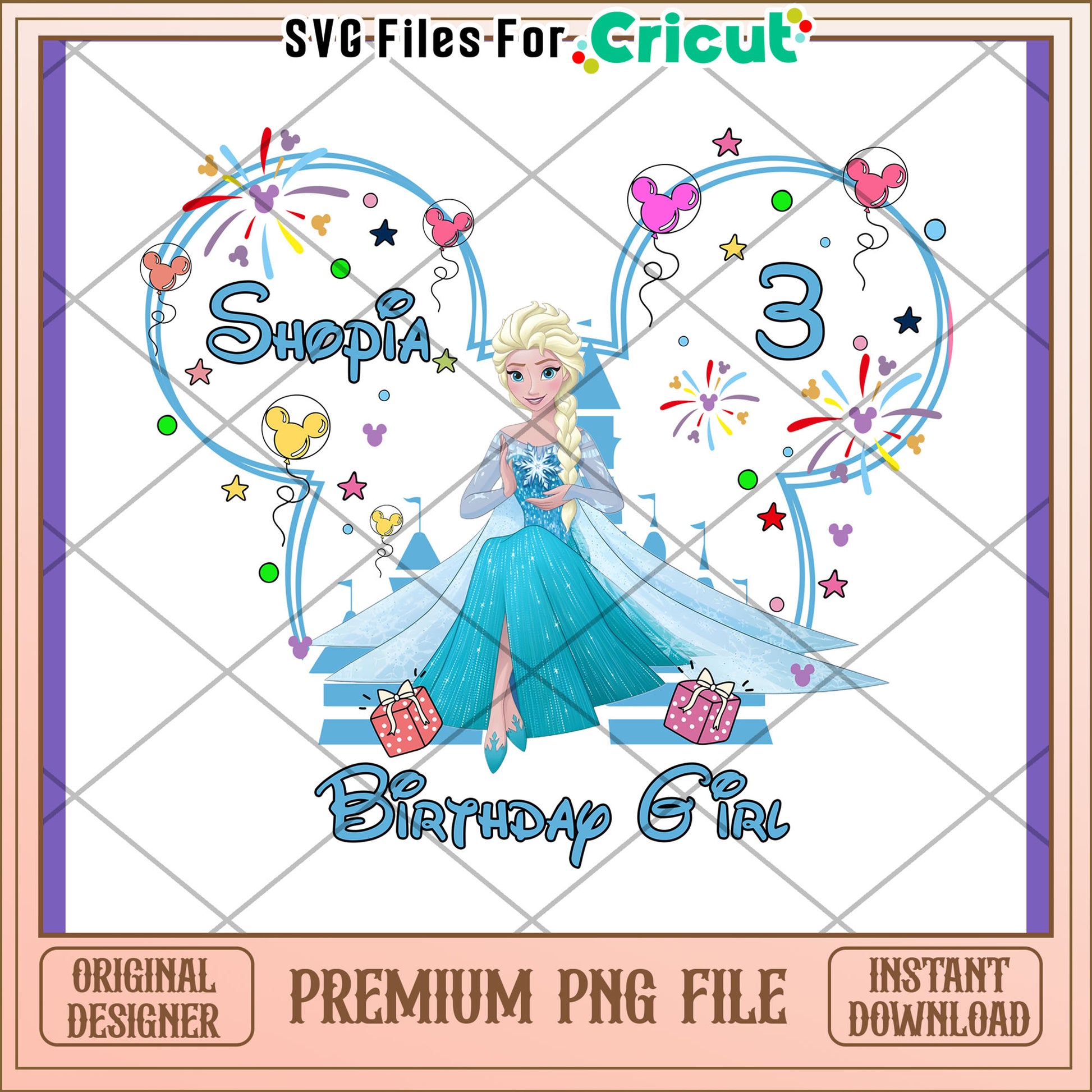 Frozen Elsa Birthday PNG Girl 3rd
