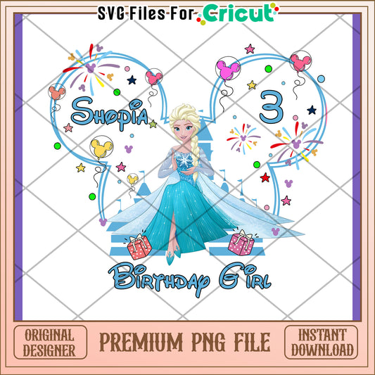 Frozen Elsa Birthday PNG Girl 3rd