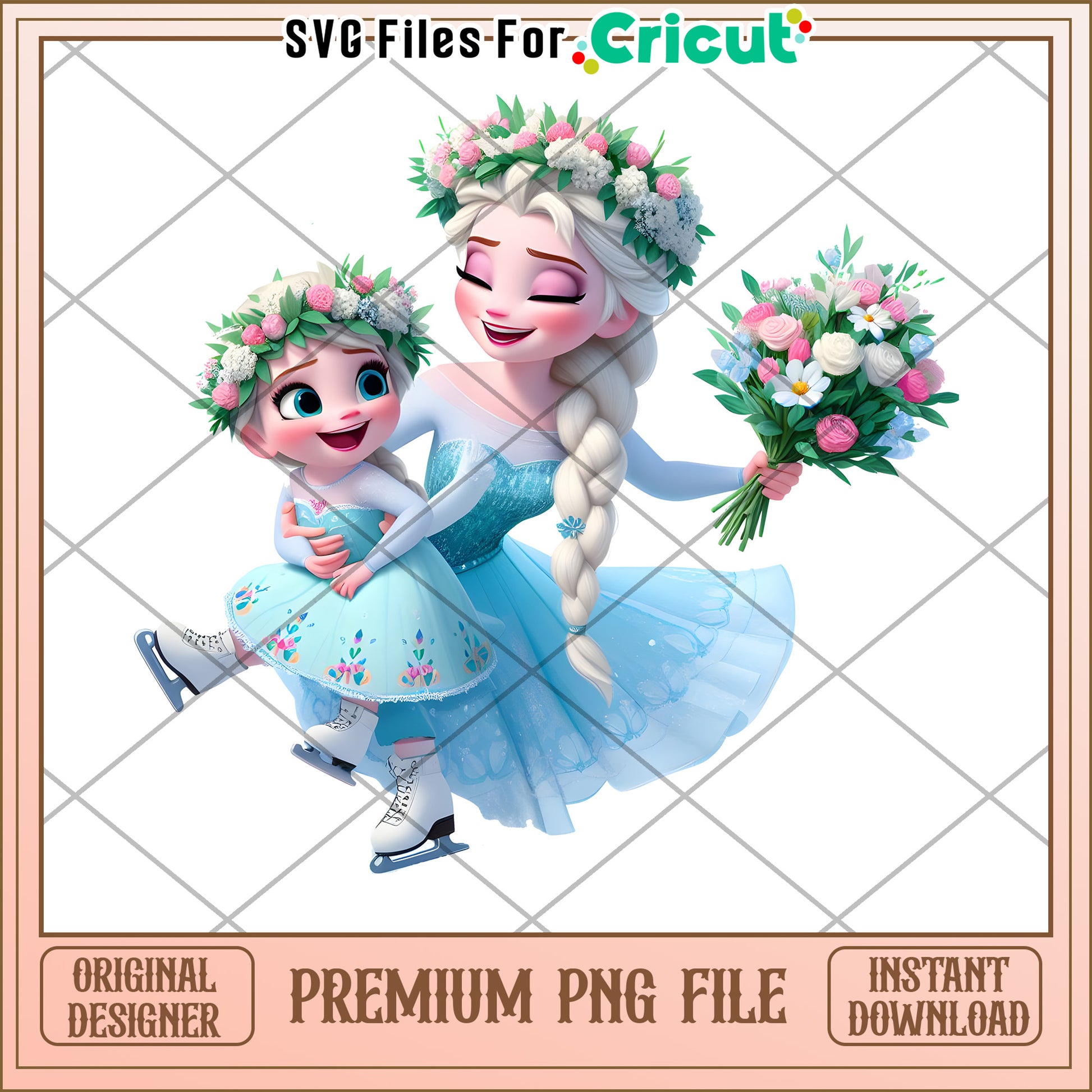 Frozen Flower Crown PNG Cricut File
