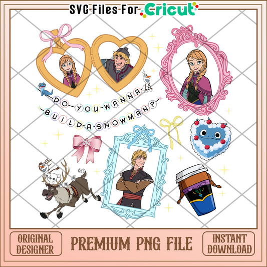 Frozen Theme PNG Bundle, perfect for creative projects and crafts
