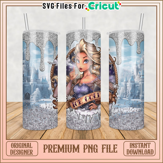 Frozen Tumbler PNG Design Instant Download