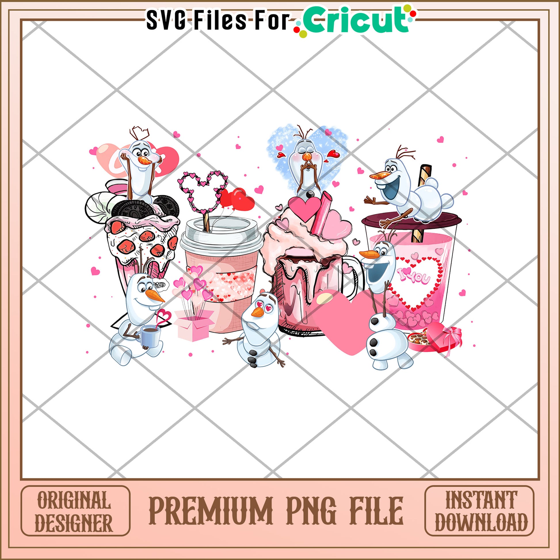 Frozen Valentine PNG Sublimation Design