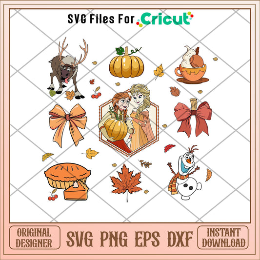Frozen autumn vintage svg, frozen svg, halloween svg