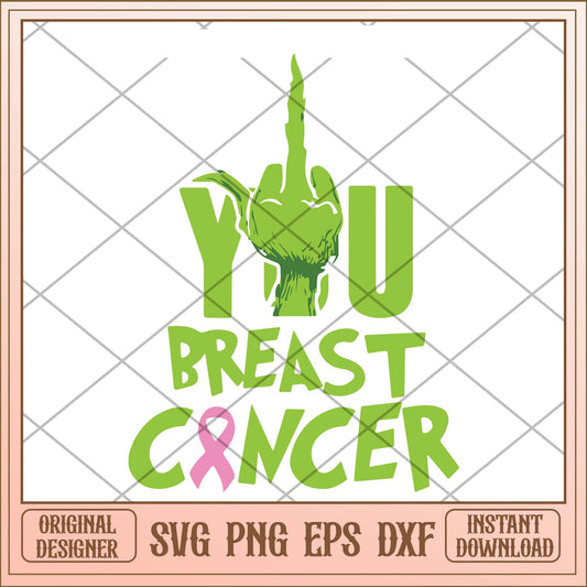 Fuck you breast cancer Grinch svg, Grinch fuck breasy cancer svg bundle