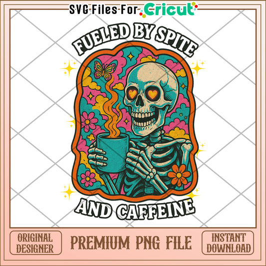 Fueled by spite and caffeine png, spooky sesason png, halloween toys​ png