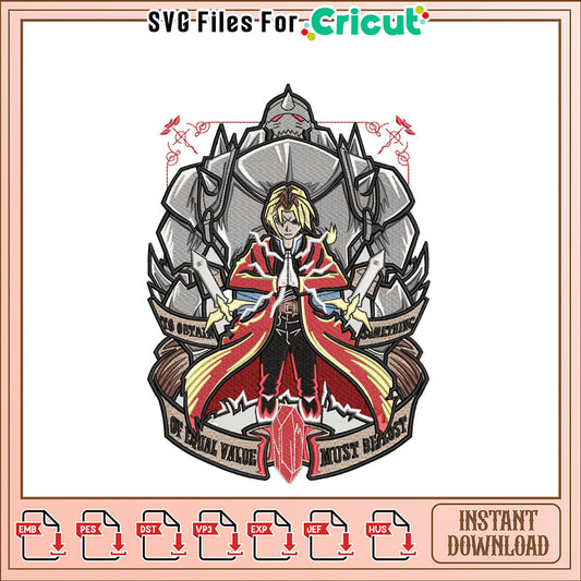 Fullmetal Alchemist Embroidery Design