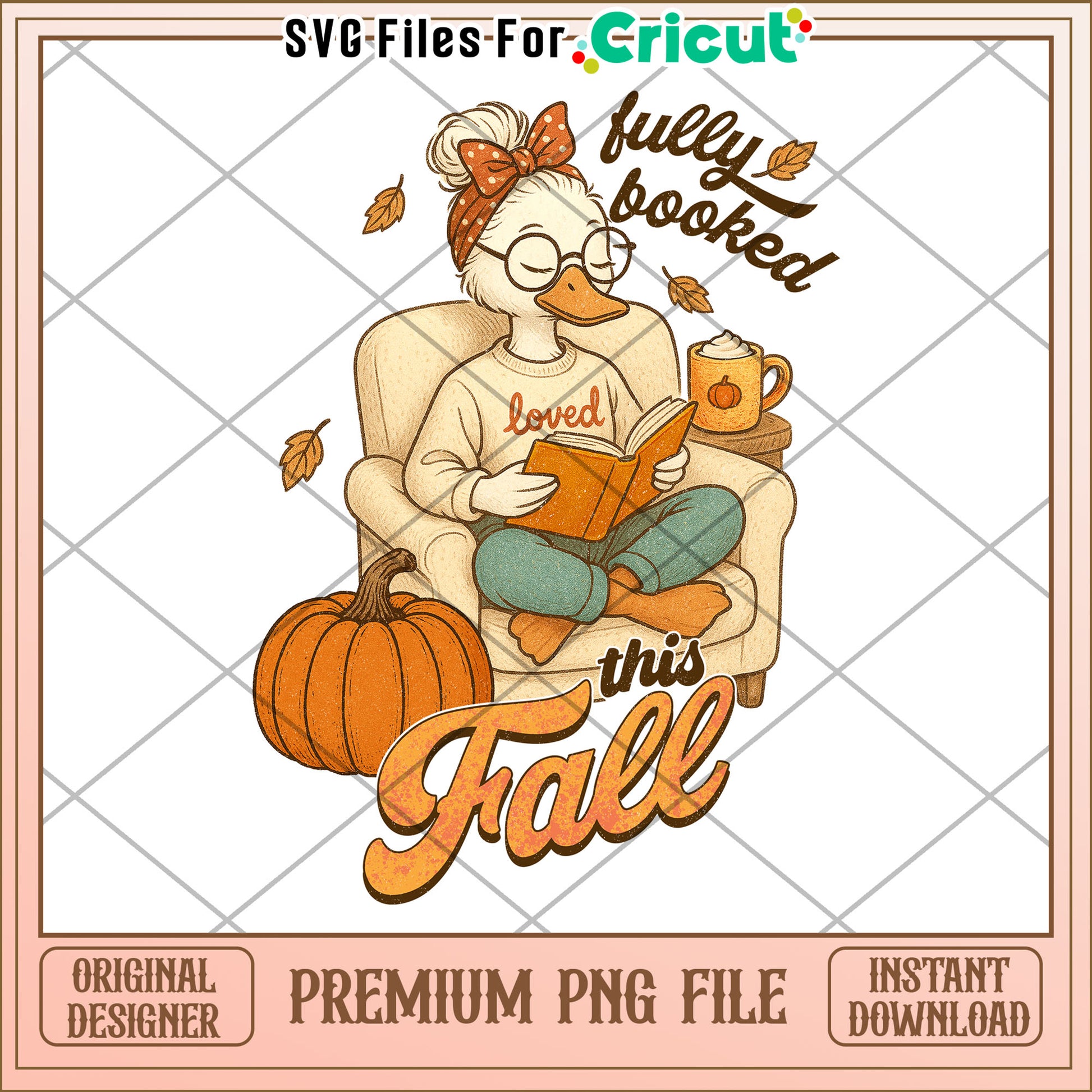 Fully booked this fall design png, fall season png, halloween holiday png