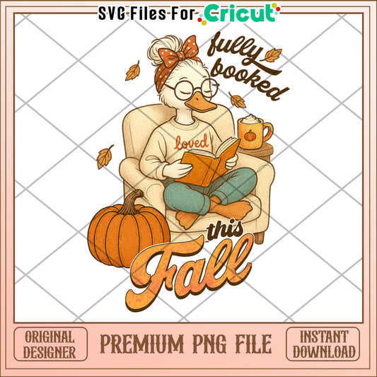 Fully booked this fall design png, fall season png, halloween holiday png