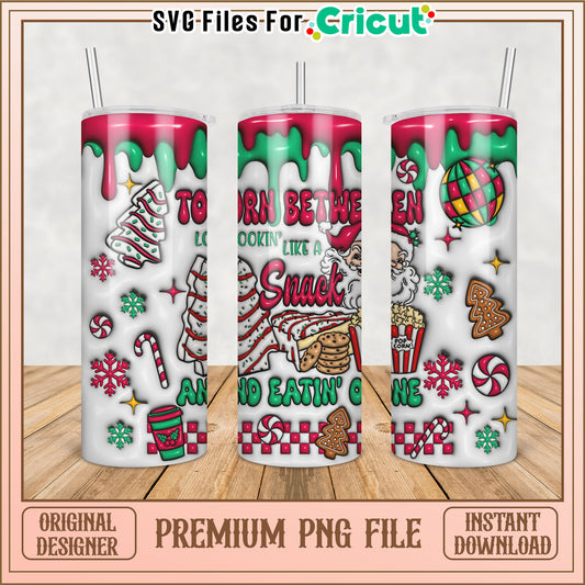 Fun Holiday Tumbler Design PNG Cute Snack Theme for Cricut Use