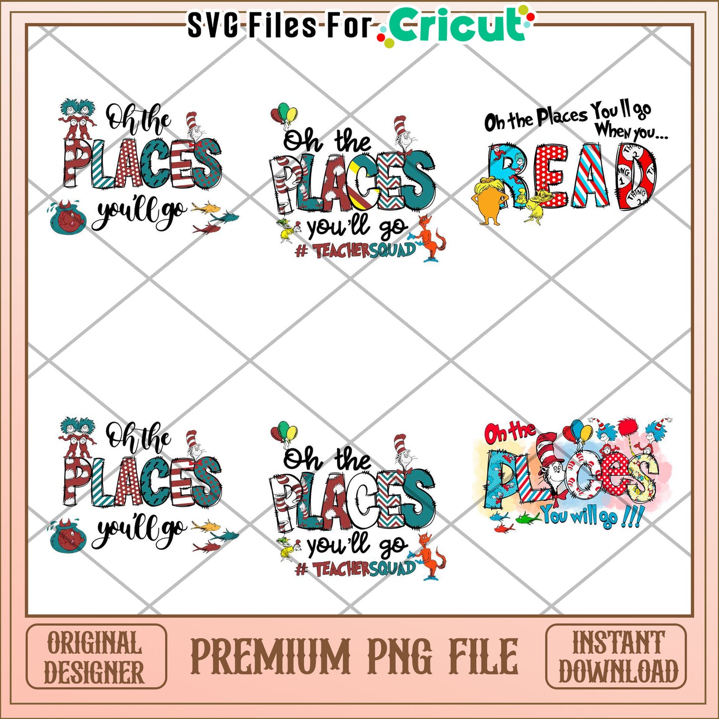 Fun Oh the Places Youll Go Teacher Squad PNG Bundle