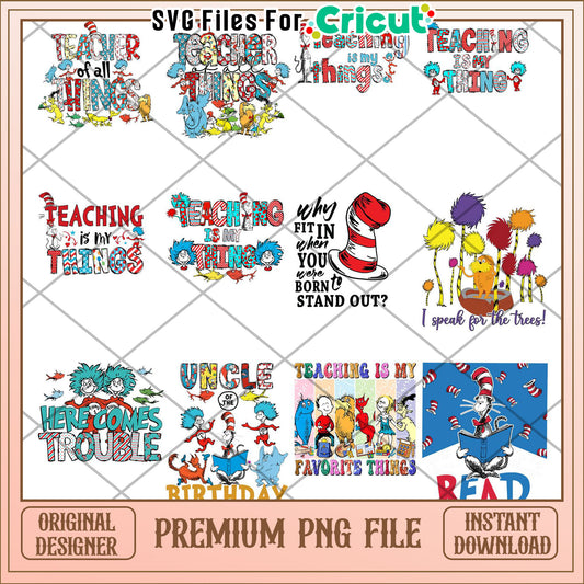 Fun Teaching Quotes PNG Bundle for Educators and Kids