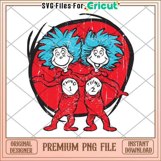 Fun Thing 1 and Thing 2 PNG File for Creative Projects