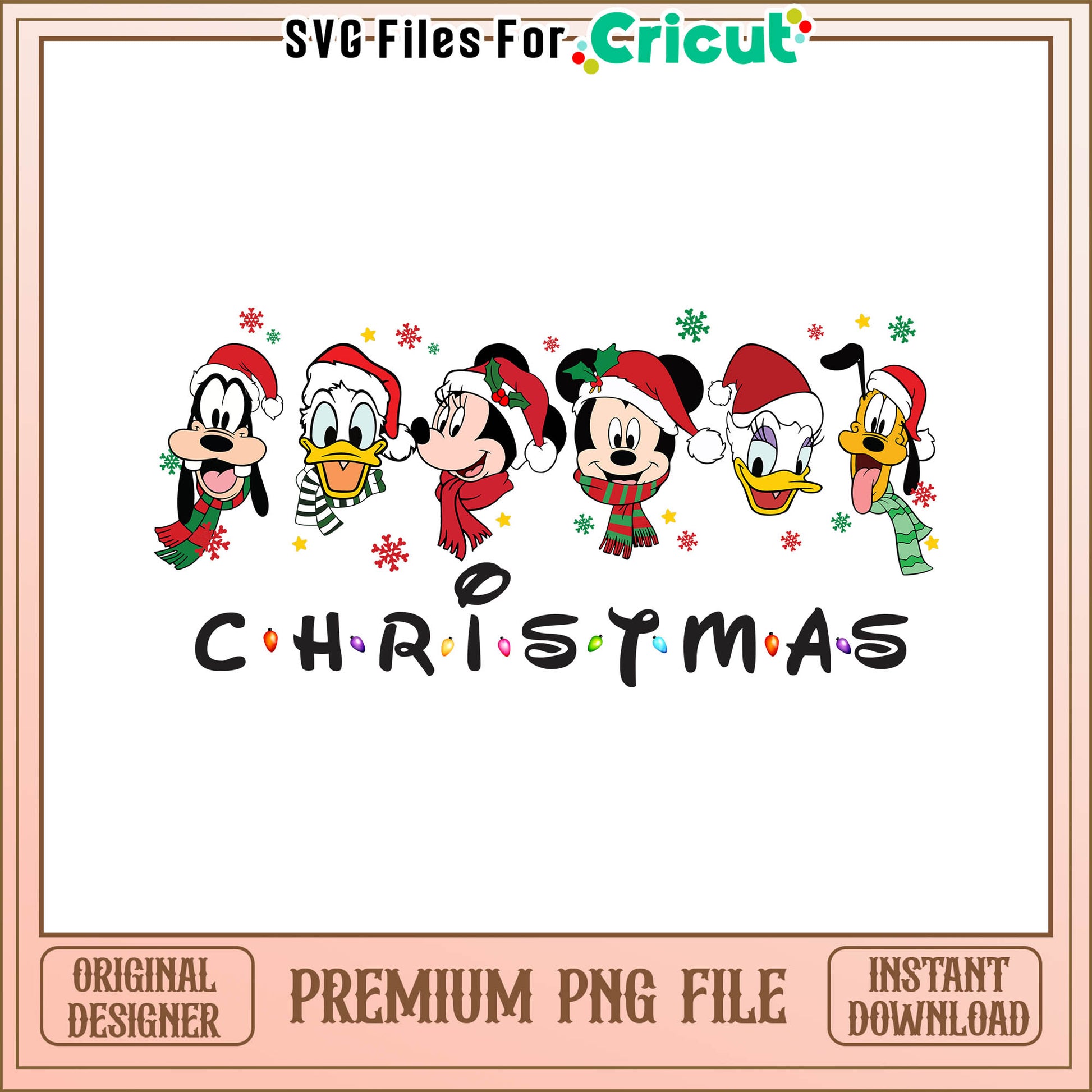 Funhouse disney scarf merry christmas png, donald and daisy duck png