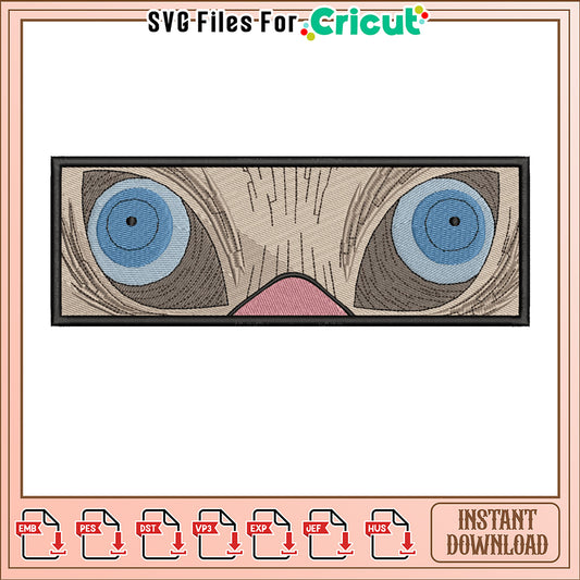 Funny Cartoon Eyes Embroidery Design Instant Download
