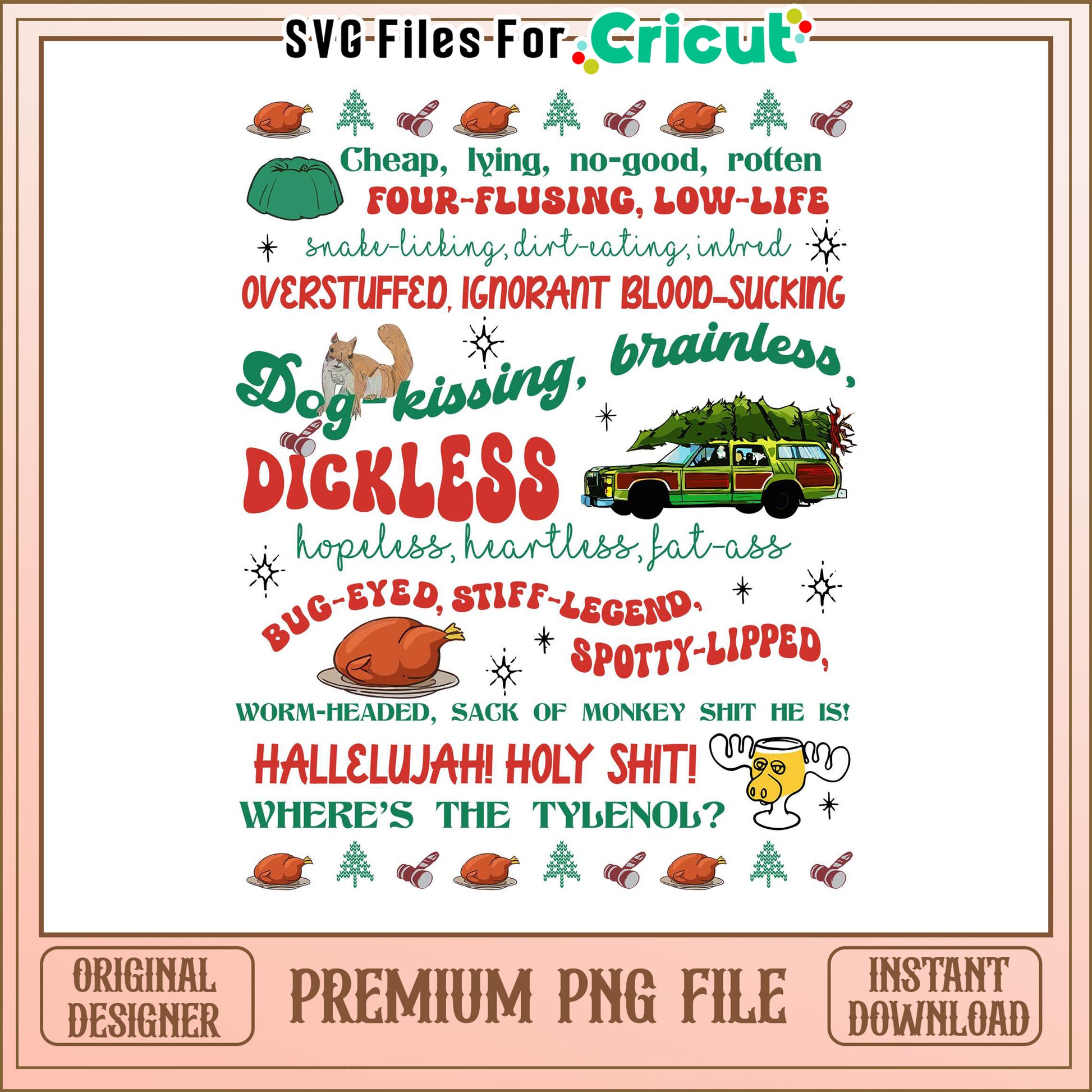 Funny Christmas PNG Design for Cricut Crafts, Humorous Holiday Art