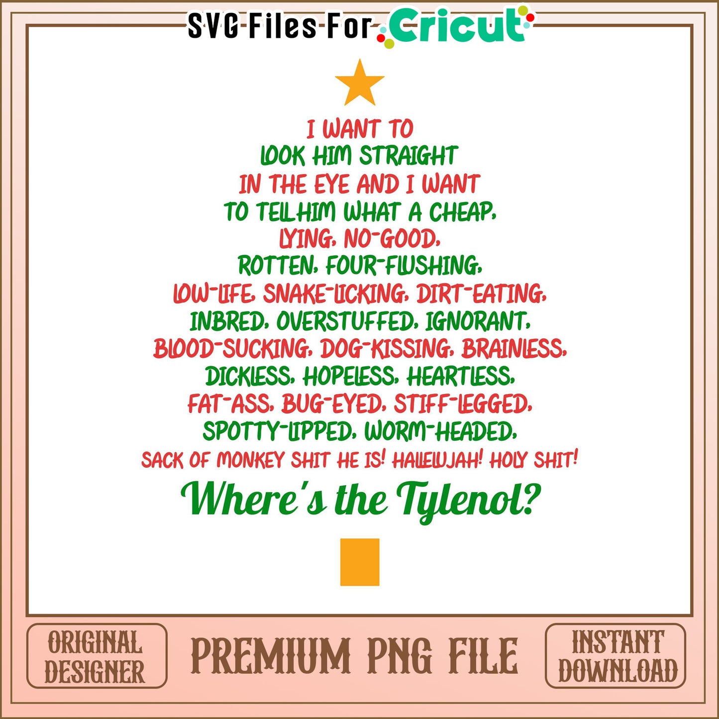 Funny Christmas PNG design for Cricut projects, perfect gift idea