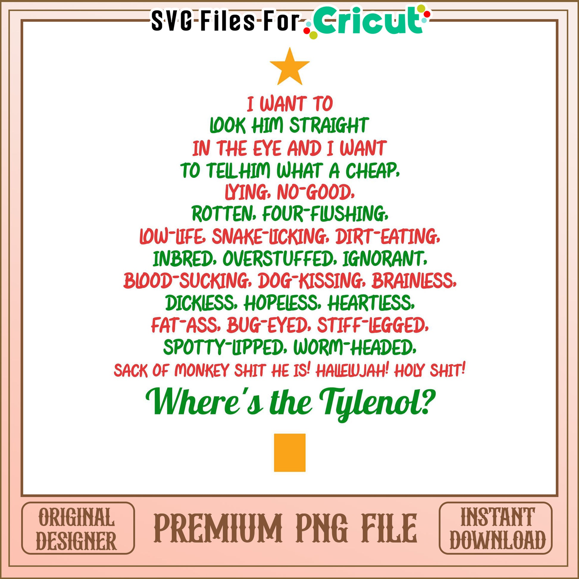 Funny Christmas PNG design for Cricut projects, perfect gift idea