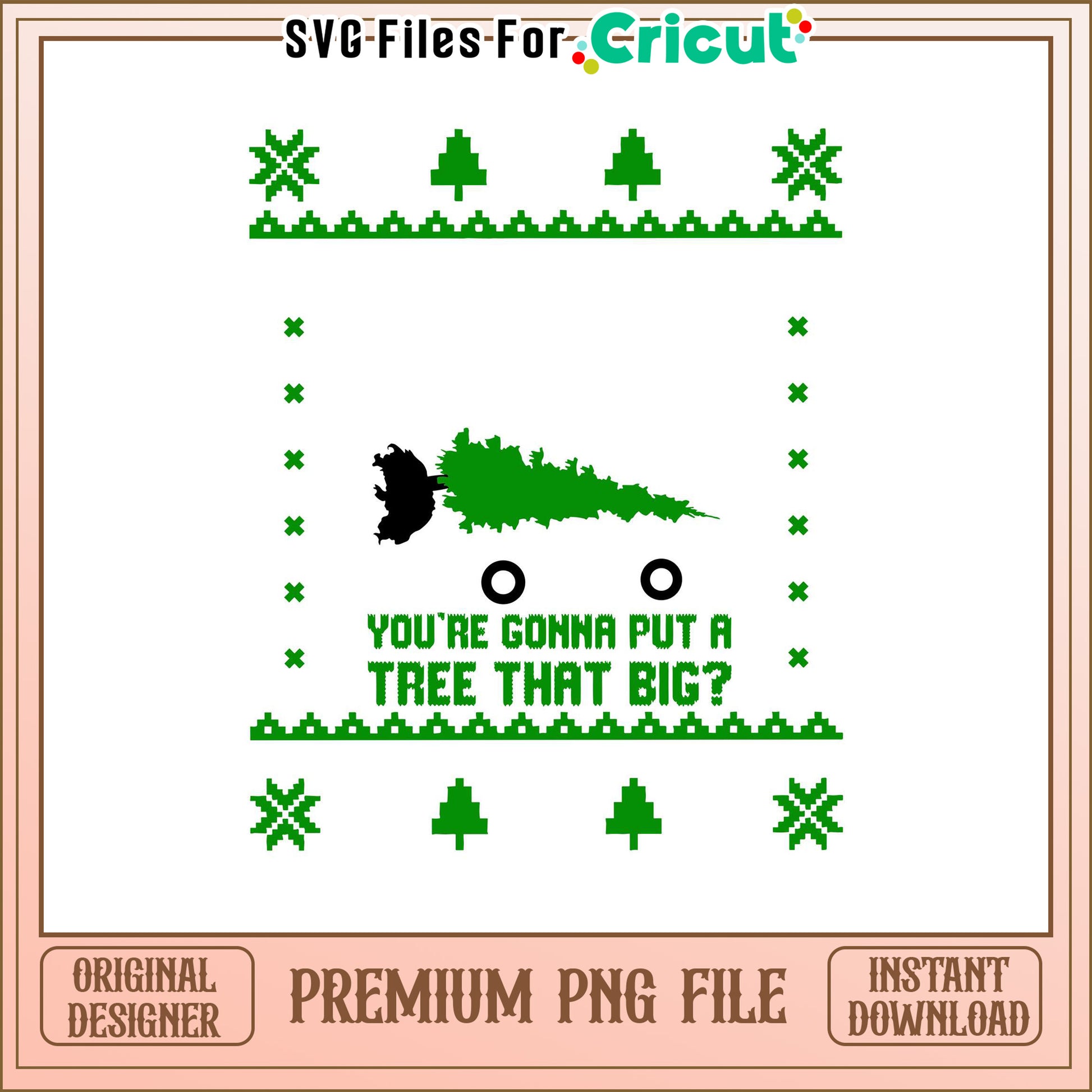 Funny Christmas Tree PNG File, Perfect for Holiday Crafts