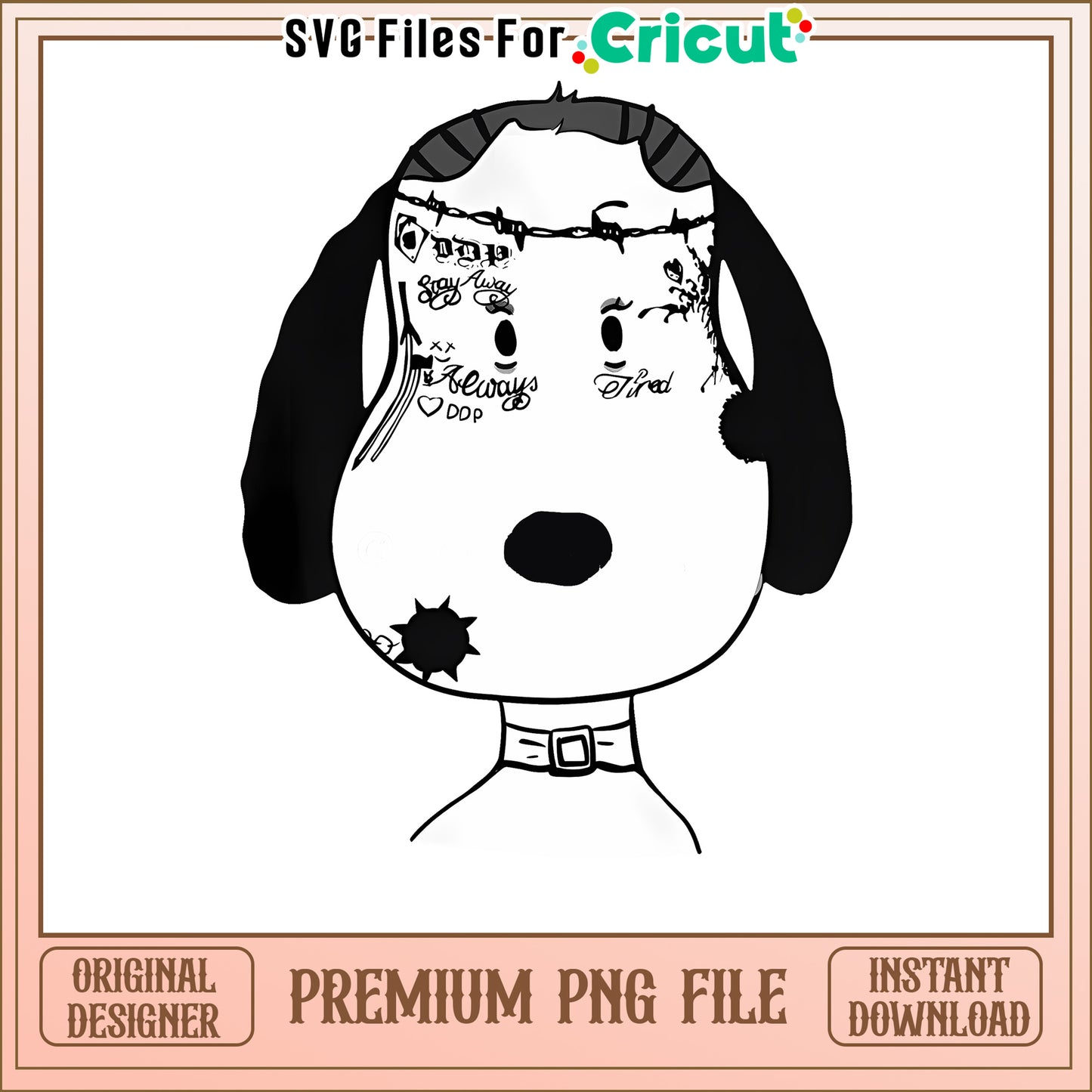 Funny Dog Character PNG File for Cricut Projects, Unique Design for Crafting