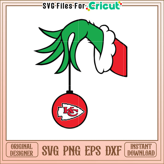 Funny Grinch Hand SVG Design for Football Fans
