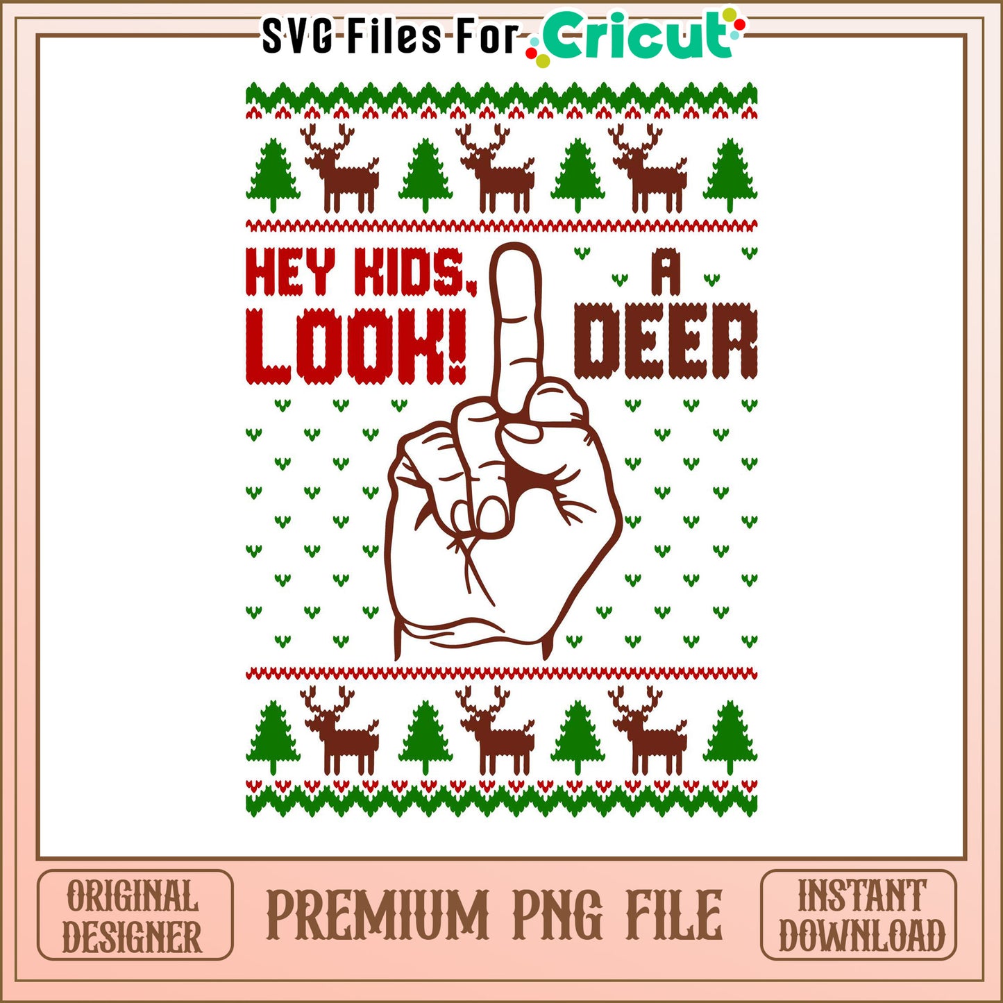 Funny Holiday Deer Design, Perfect for Cricut Projects Online