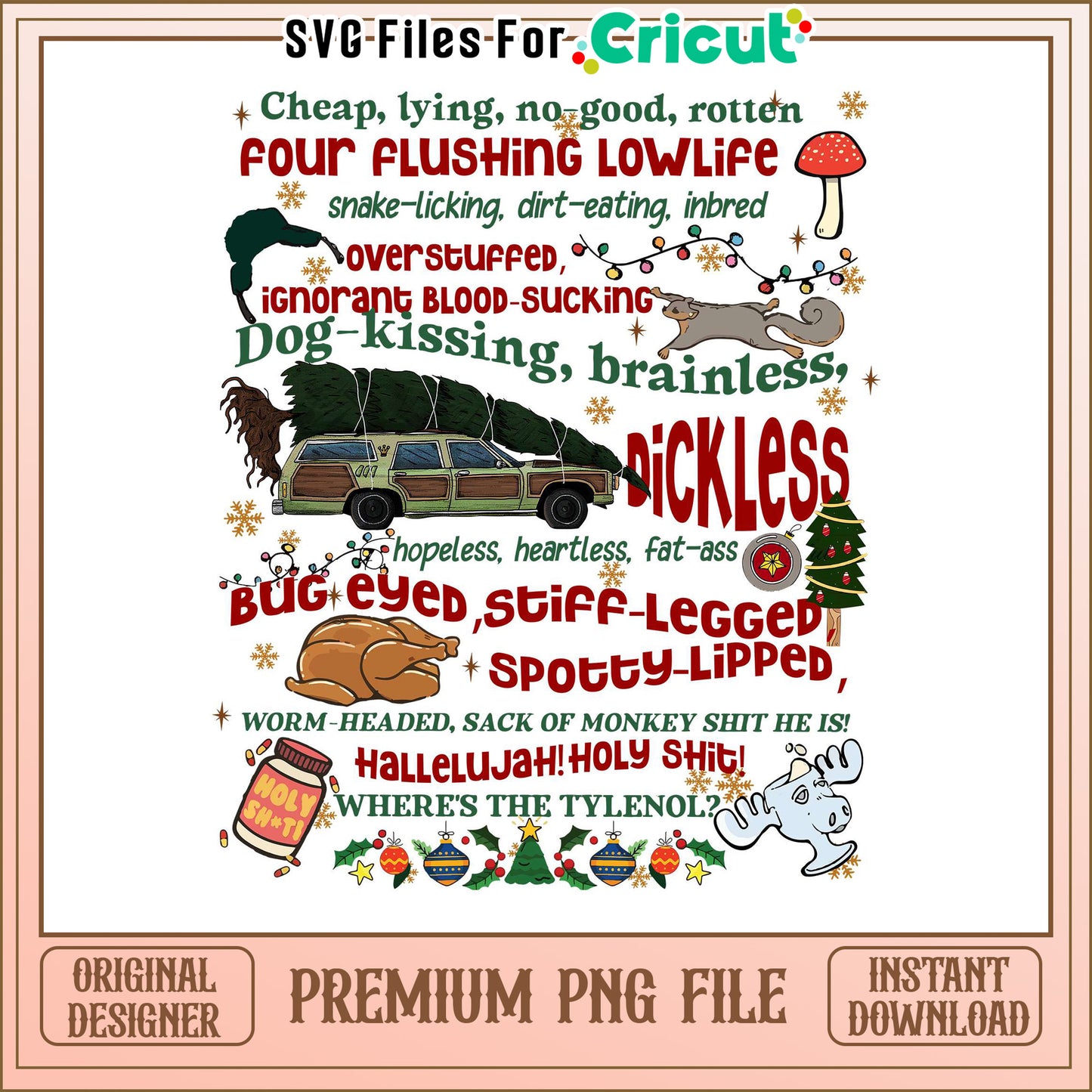 Funny Holiday PNG Design, Perfect for Cricut Projects and Crafts