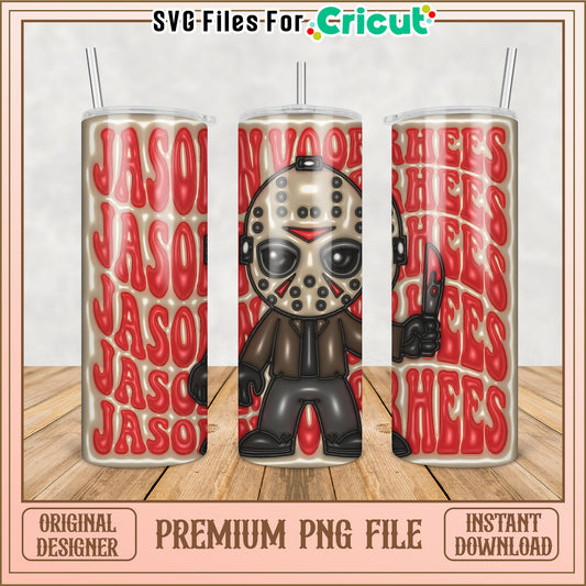 Funny Jason Tumbler PNG Design for Halloween Crafts and Gifts