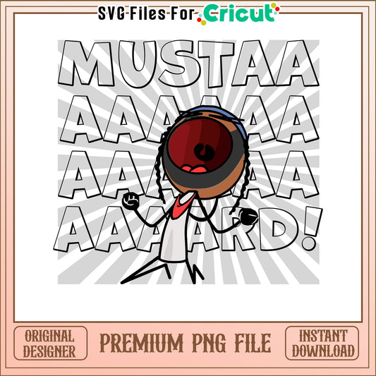 Funny Mustache Design for Cricut Projects, Instant Download PNG File