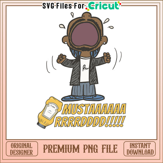 Funny Mustard Scream PNG File for Creative Projects, Instant Download