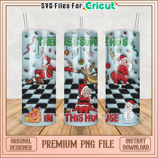 Funny Santa Tumbler PNG Sublimation