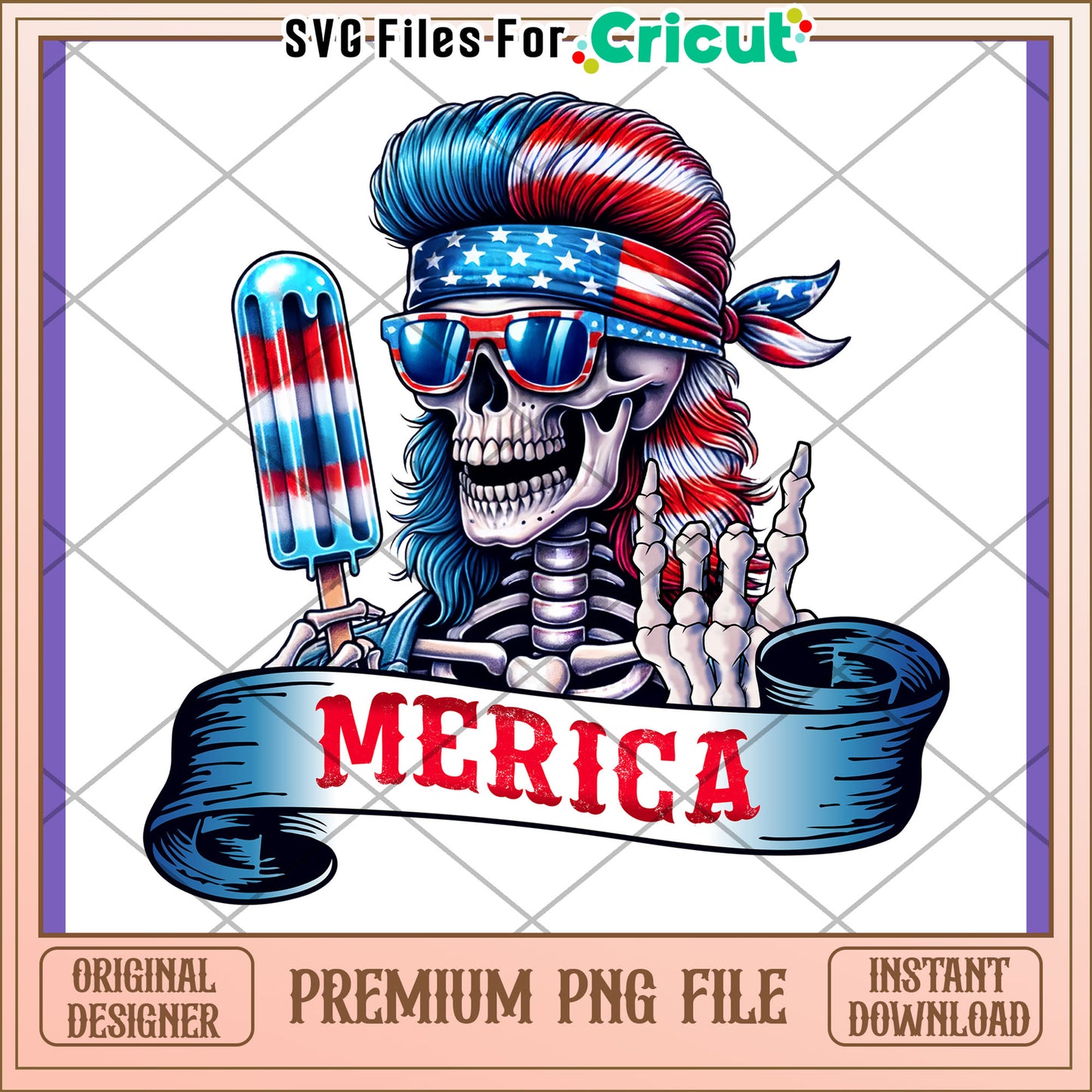 Funny Skeleton USA Theme PNG Design for Downloads