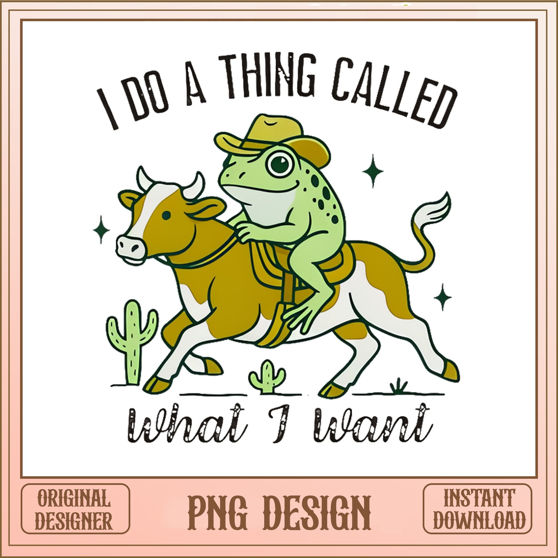 Funny Frog Riding Cow PNG, Cowboy Frog Shirt Design, Western PNG