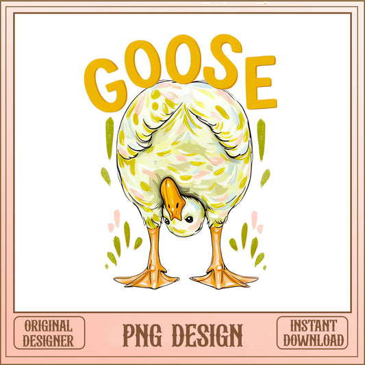 Funny Goose PNG Sublimation Design, Cute Bird PNG, Farm Animal PNG