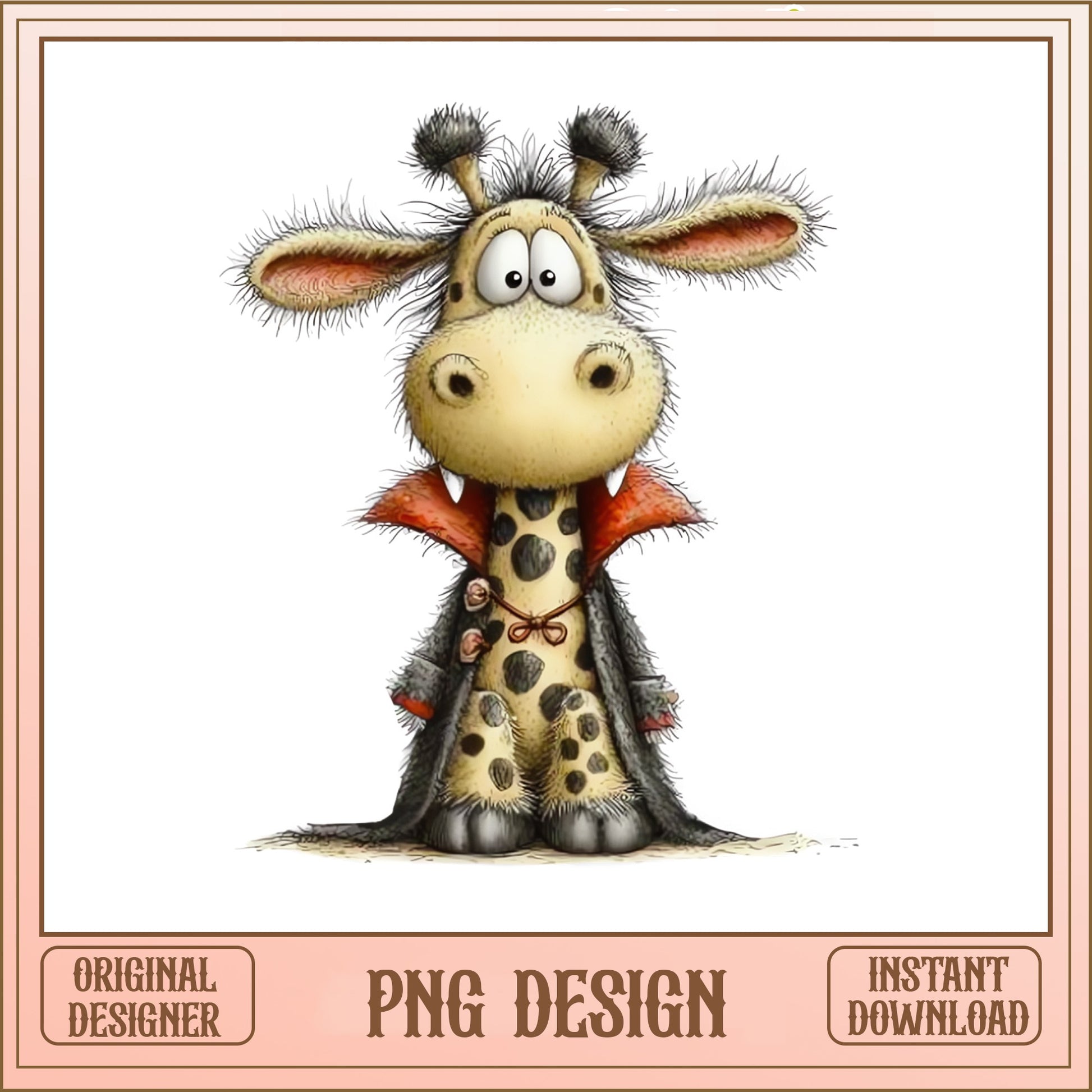 Funny Vampire Giraffe PNG, Halloween Giraffe Clipart, Animal PNG