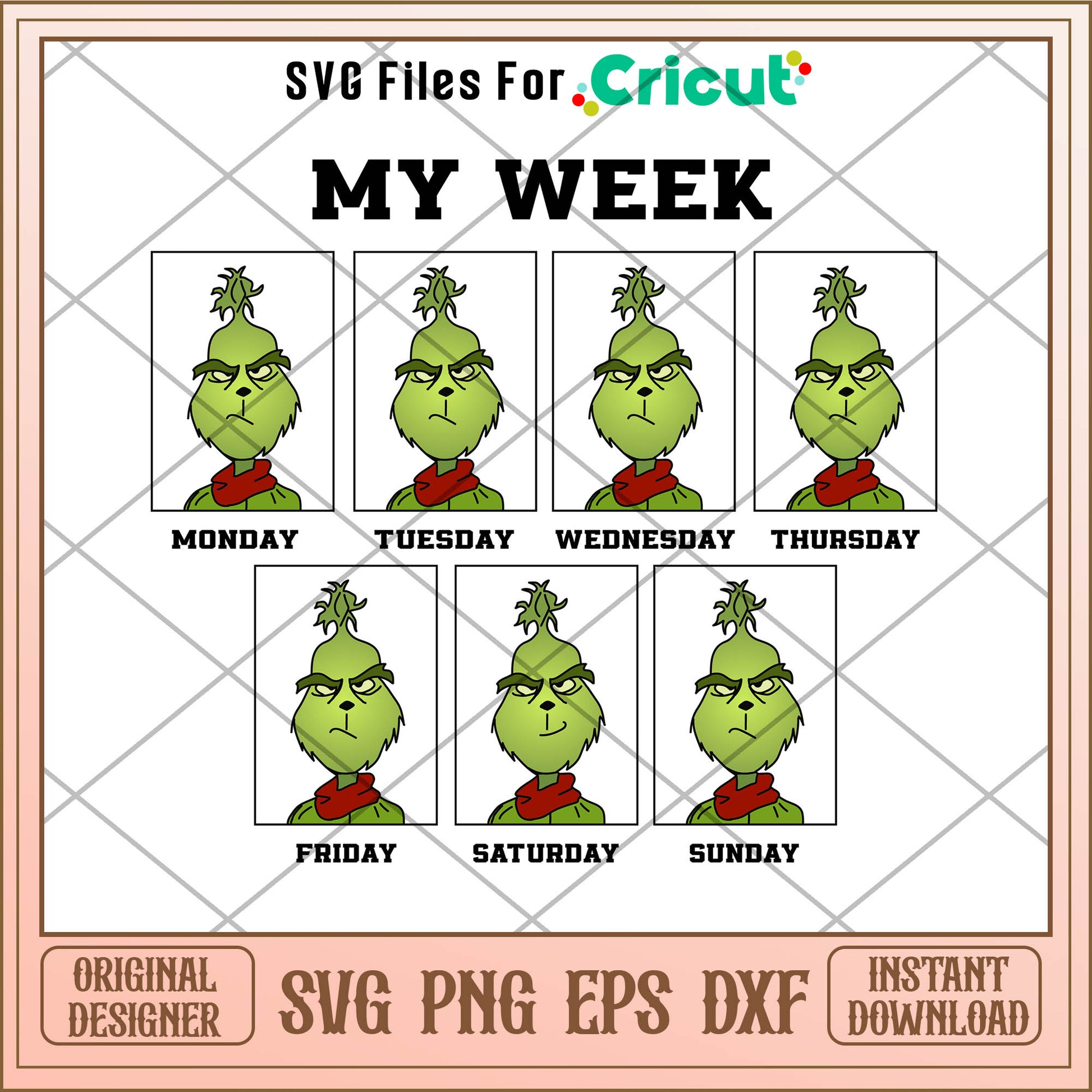 Funny grinch my week and holiday christmas svg, grinch cartoons svg